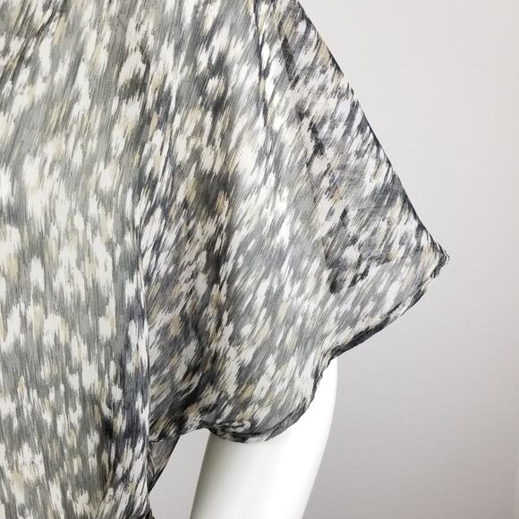 Converse One Star Top Large Sheer Short Sleeve Blouse Button - Picture 4 of 8